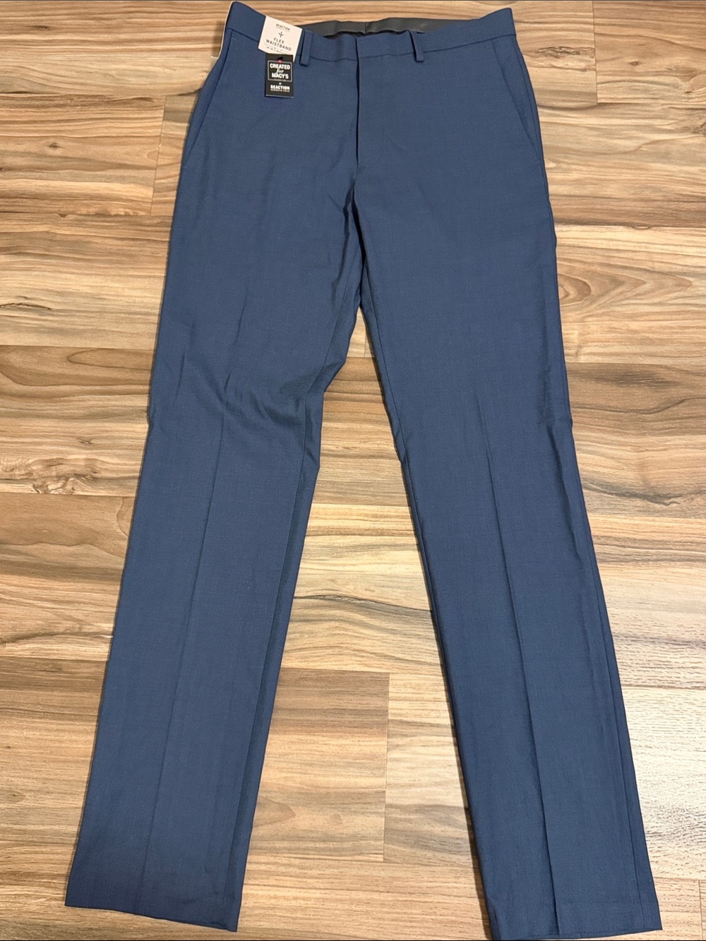 Reaction Kenneth Cole Dress Pants Mens 32x34 Slim Fit Blue Stretch Straight Leg